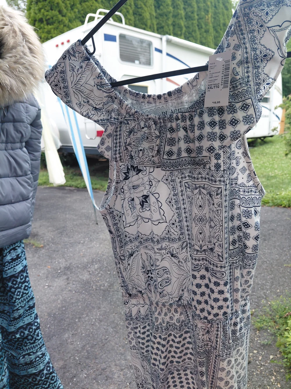 Children's Place White and Black Bandana-Print Maxi Dress